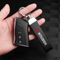 Luxury Leather Keyring Pendant Car Accessories for Mitsubishi Eclipse Cross Outlander Sport Xpander L200 MPV Mirage