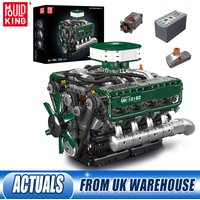Mould King 10182 Technical Car Engine Toys The Motorized V8 Tank Engine Building Block Assembly Engine Brick Kids Christmas Gift