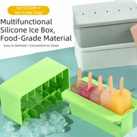 Upgrade Press-Type Silicone Ice Cube Mold DIY Square With Lids Trays Icecream Cold Drinks Whiskey Cocktails Tool Freeze Ice Mold