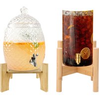 Bamboo Drink Dispenser Stand Countertop Beverage Display Riser Bars Home Multifunctional Water Filter Dispenser Holder