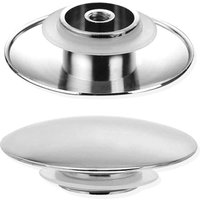 66mm Silver Chrome Basin Waste Pop-Up Sink Plug Cap Click Clack Push Button Bathroom Basin Sink Up Drain Cover