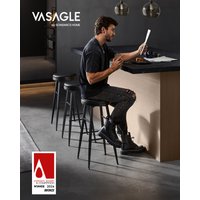 VASAGLE ECHO Kollektion Barhocker, 4er Set, Barstuhl, Küchenstuhl, Kunstleder,hoch,für Küche, Esszimmer, einfacher Aufbau