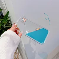 Cartoon Surfing Dog Dynamic Liquid Case For IPhone 16 Pro Max 15 14 13 12 11 Quicksand Covers For iPhone 12 13mini 14plus 15plus