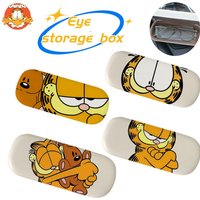 Garfield glasses case with creative and stylish cartoon print, portable and simple storage box for student prescription glasses