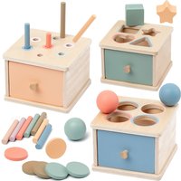 Wooden Color Shape Sorting Toys Drawer Box Busy Board Matching Game Fine Motor Sensory Toys Montessori Learning For Baby Gifts
