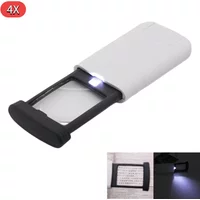 Foldable Pocket Microscope 4X Magnifier with 1 LED Light Portable Illuminated Loupe for Jewelry Reading Crafts HD Lens