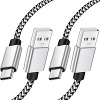 2.4A USB Type C Cable Fast Charging Battery Charger Wire Woven Nylon Data Cable Mobile Phone Charger For Samsung Huawei USB C