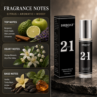 Mens Roll-on Perfume Oil,Citrus Woody Aromatic,Alcohol-Free Long Lasting Scent,Portable Pocket Travel Fragrance Gift