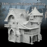 Fantasy Inn Miniature Building Set - 28 TTRPG Terrain, Detailed Tavern House, Collectible Gift for Tabletop Town Scene