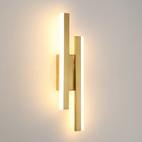 Gold 16W LED Wall Lamp Warm White 3000K Indoor Wall Sconce Lights for Living Room Hallway Bedroom - Energy Efficient
