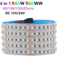RGBWW RGBW LED Strip 12V 24V 60/108/120LEDs/m Waterproof IP21/65/IP67 Flexible 5050 LED Tape Ribbon For Room Decoration