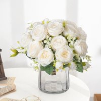 1/5PCS Artificial Flowers Silk Peony Home Room Table Vases Decora Festival Wreath Wedding Bridal Bouquet Diy Gifts Accessories