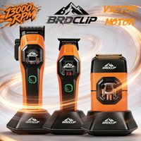 Nowy profesjonalny zestaw fryzjerski BRDCLIP Salon Barber Kit z silnikiem wektorowym, maszynka do strzyżenia włosów 7800-13000RPM, trymer 8000-13000RPM, metalowy korpus, golarka 2603.