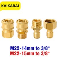 M22x15 Adapter For High Pressure Wash Machine Water Outlet Set Quick Connect Kits For M22 High Pressure Washer Gun Pipe