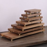 1PC Walnut Base Ornament Tray Wooden Craft Bracelet Jewelry Ladder Display Stand Home Accessories
