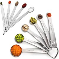 6pcs/set Stainless Steel Measuring Spoons Set Gram Dosing Spoon, Kitchen Meters Kit for Spice Coffee Powder Preparation LS006