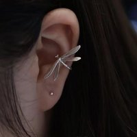 Vintage Delicate Dragonfly No Hole Earrings For Women New Trendy Insect Bone Clip Earrings Jewelry Party Gifts Wholesale
