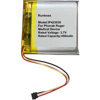 New Li-po Polymer Rechargeable Pack Replacement IP423030 450mAh Battery for Phonak Roger Medical Device