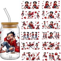 Fashionable women series easy peel waterproof Party DIY Decals 3D transfers uvdtf tumbler seal stickers 16oz uv dtf cup wraps