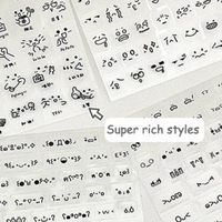 10pcs Cute Transparent Emoticon Stickers cartoon Waterproof Journal Decorative Stickers Student stationery decoration