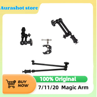 7/11/20 Inch Metal Articulating Magic Arm Super Clamp Holder Stand for DSLR Camera Photo Studio Photography Accessories Prop Kit