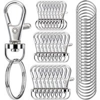 Keychain Making Kit 25PCS Keychain Clips Hooks and 25PCS Key Chain Rings Keychain Accessories, Lobster Claw Clasps for Crafts
