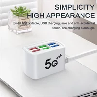 6 Ports USB Charger Universal Plug EU US Power Strip USB Port Desktop Charging Station Electrical Socket Phone Charge Adapter