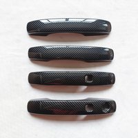For Ford Ranger 2023 2024 2025 2026 Accessories Door Handle Cover Trim Plastic Chrome Imitation Carbon Fiber Gloss Black