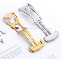 18mm 20mm Butterfly Deployment Watch Buckle for Omega 304L Stainless Steel Brushed Buckle Buckle Metal Clasp Silver Watch Button