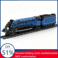 1576 Pcs LNER A4 Sir Nigel Gresley Steam Locomotive BR Blue Livery Custom Building Blocks Train Model Educational Assembly Toy