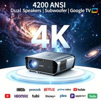 4K UHD Video Projector 4200 ANSI Android 14 Google TV Smart Home Theater WiFi6 TOF Auto Focus Dual Speakers Movie Beamer 2026