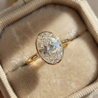 925 Sterling Silver Zircon Fashionable Simple Oval Rings For Women Engagement Wedding Luxury High Quality Jewelry Hot Sales