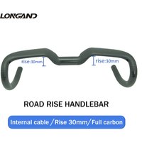 LONGAND Hover T1000 Full Carbon Road Handlebar 30mm Rise Gravel Cockpit Internal Cable Options 400/420/440mm - Carbon Handlebar