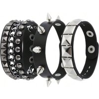 Vintage Leather Bracelets Punk Row Cuspidal Spikes Rivet Stud Wide Cuff PU Leather Punk Gothic Rock Unisex goth accessories