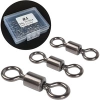 50 or 100 pcs Fishing Barrel Bearing Rolling Swivel with Box Solid Ring Lure Connector Carp Fishing Tackle Accessories Fish Tool