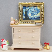 (Summer6)1:12 Dollhouse Miniature Storage Drawer Cabinet Locker Bedside Table Furniture Model Decor Toy Doll House Accessories