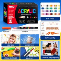 12/24/36/48/60color/set Acrylic Marker Pen Paint Brush Pen Painting Coloring Pen Diy Graffiti Art Making School Office Supplie