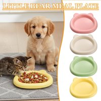 Cute Cats Food Bowl Bear-shaped Cat Dog Pet Stackable Plate PP Plastic Anti Vomiting Shallow Dish Cat Feeding Bowl