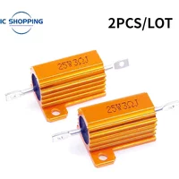 2PCS 25W RX24 Aluminum Power Metal Shell Case Wirewound Resistor 0.1~100K 1R 10R 100R 4.7K 5.1K 10K 15K 20K 22K 30K 50K 75K Ohm