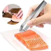 Fish Bone Tweezers Stainless Steel Fishbone Pliers Clip Chicken Feather Remover Pork Hair Tweezer Sea Foods Meat Cleaner