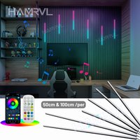RGB Dream Magic Color LED Lights for Gaming Room Recessed Wood Slat Wall Panel Chasing Sound Reactive Audio Rhythm lamp Lighting