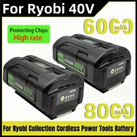100% NEW For Ryobi OP40401 6.0Ah 8.0Ah 40V Li-ion Battery OP4050A OP4050 RY40502 RY40200 RY40400 Cordless Power Tools