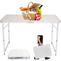 Camping Aluminium Folding Table|Camping Table|Height Adjustable|Portable with Carrying Handle|For Picnic/Kitchen/Garden