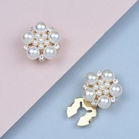 2pcs Faux Pearl Rhinestone Shirt Button Cover Cufflinks Button Pins for Ladies Clothing Sleeve Buttons Accessories
