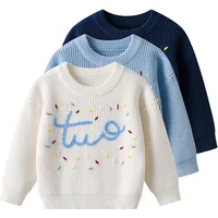 2025 New Autumn 0-6Yrs Children Clothing Kids Pullover Sweater Long Sleeved Knitted Embroidery Pullover Baby Boys Girls Sweater