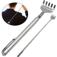 1 retractable stainless steel back scratcher 19.69inch Portable retractable tool for massage and back scratching