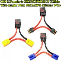 QS8S to XT90/XT60/EC5/TRX/T Plug Connector Anti-ignition Male Female Plug for RC Lithium Battery Model Aircraft Adapter Cable