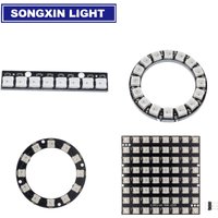 8 Channel WS2812 5050 RGB 8 12 16 64 256 Bit Ws2812b LED Lights Built-in Full Color-Driven DIY Hard Board Soft