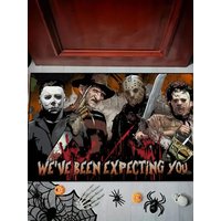 VIKAMA Horror Anime Area Rug Horrifying Movie Character Floor Mat Indoor and Outdoor Entrance Carpet Halloween Home Decoration