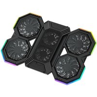 F12 Gaming Laptop Cooler Pad Six Fan 15.6 Inch Adjustable Notebook Stand RGB Fast Heat Dissipation With 2 USB Ports